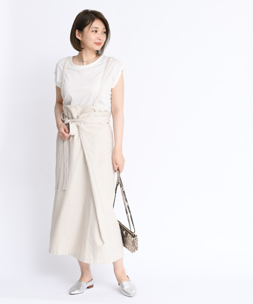 DouDou（ドゥドゥ）の「マルチWAYスカート（スカート・レディース・オフホワイト/ブラウン/ベージュ・FREE）」の2枚目の写真