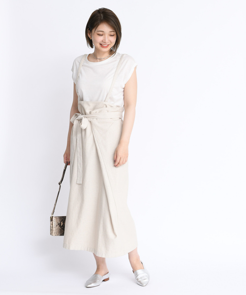 DouDou（ドゥドゥ）の「マルチWAYスカート（スカート・レディース・オフホワイト/ブラウン/ベージュ・FREE）」の4枚目の写真