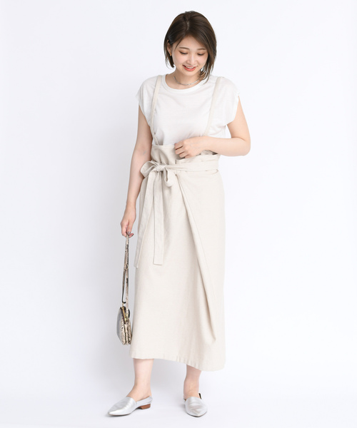 DouDou（ドゥドゥ）の「マルチWAYスカート（スカート・レディース・オフホワイト/ブラウン/ベージュ・FREE）」の5枚目の写真