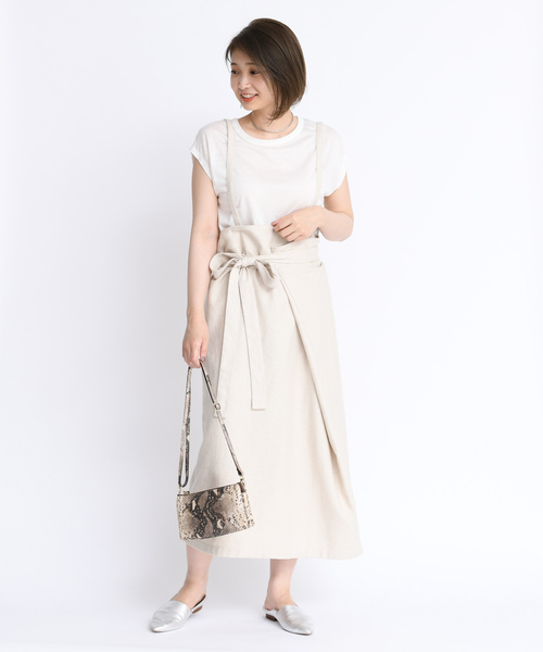 DouDou（ドゥドゥ）の「マルチWAYスカート（スカート・レディース・オフホワイト/ブラウン/ベージュ・FREE）」の6枚目の写真