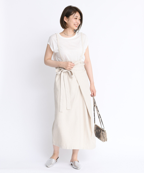 DouDou（ドゥドゥ）の「マルチWAYスカート（スカート・レディース・オフホワイト/ブラウン/ベージュ・FREE）」の7枚目の写真