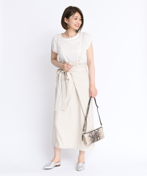 DouDou（ドゥドゥ）の「マルチWAYスカート（スカート・レディース・オフホワイト/ブラウン/ベージュ・FREE）」の8枚目の写真