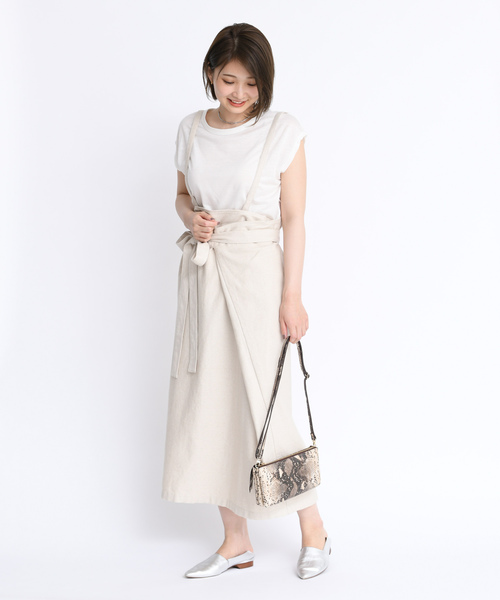 DouDou（ドゥドゥ）の「マルチWAYスカート（スカート・レディース・オフホワイト/ブラウン/ベージュ・FREE）」の9枚目の写真