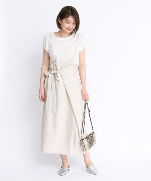 DouDou（ドゥドゥ）の「マルチWAYスカート（スカート・レディース・オフホワイト/ブラウン/ベージュ・FREE）」の10枚目の写真