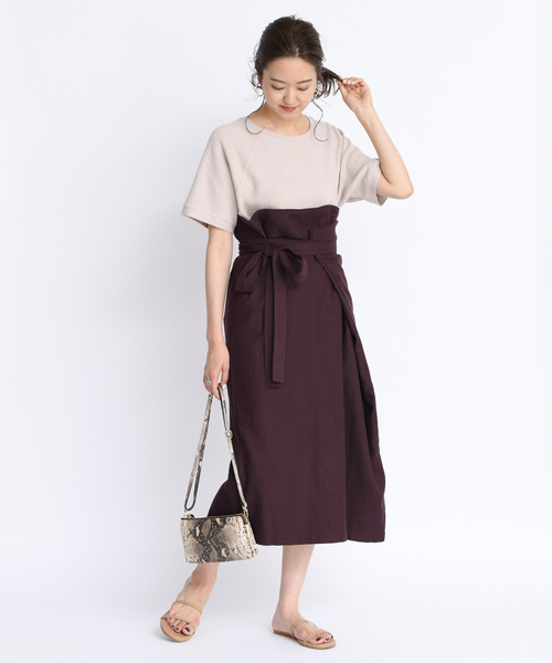 DouDou（ドゥドゥ）の「マルチWAYスカート（スカート・レディース・オフホワイト/ブラウン/ベージュ・FREE）」の17枚目の写真