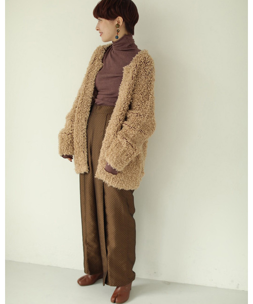 TODAYFUL(トゥデイフル)の「ソフトタッチタートルトップス(Tシャツ/カットソー・レディース・オフホワイト/モスグリーン/チョコ/バーガンディー・FREE)」の7枚目の写真