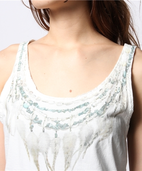 goa（ゴア）の「シェル・ターコイズネックレスタンクトップ（Tシャツ/カットソー・レディース・オフホワイト/A・FREE）」の7枚目の写真