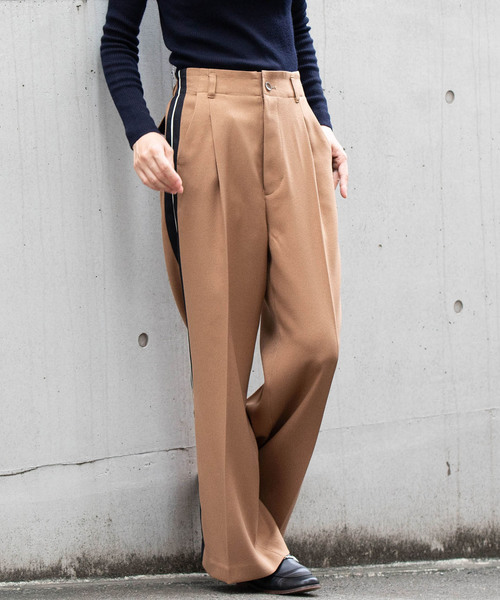 miniyu（ミニュウ）の「LaSRIC/サイドラインワイドパンツ（その他パンツ・レディース・ライトグレー/カーキ/グリーン/キャメル・MEDIUM）」の13枚目の写真