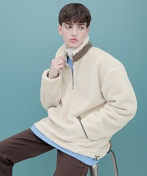 EMMA CLOTHES | ボアフリース ハーフジップ プルオーバー【ファッションインフルエンサーろむし×EMMA CLOTHES 限定コラボ】(ブルゾン)
