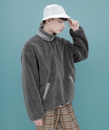 EMMA CLOTHES | ボアフリース ハーフジップ プルオーバー【ファッションインフルエンサーろむし×EMMA CLOTHES 限定コラボ】(ブルゾン)