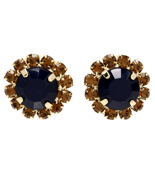 Kastane（カスタネ）の「【Kastane】フラワーストーンイヤリング（イヤリング・レディース・ホワイト/ブラウン系その他・FREE）」の2枚目の写真