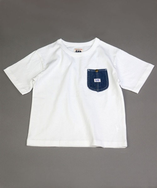 Lee（リー）の「LEE/リー デニムポケットTシャツ（Tシャツ/カットソー・キッズ・ベージュ/ネイビー/ホワイト・150cm/110cm/130cm/140cm/120cm）」の2枚目の写真
