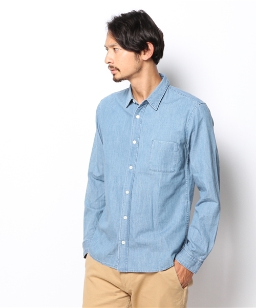 AMERICAN RAG CIE(アメリカンラグシー)の「AMERICAN RAG CIE ライトオンスデニムシャツ 107-AHP-M142-SH069(シャツ/ブラウス・メンズ・サックスブルー/インディゴブルー・1/2/3)」の7枚目の写真