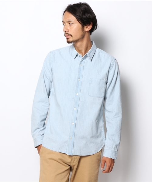AMERICAN RAG CIE(アメリカンラグシー)の「AMERICAN RAG CIE ライトオンスデニムシャツ 107-AHP-M142-SH069(シャツ/ブラウス・メンズ・サックスブルー/インディゴブルー・1/2/3)」の8枚目の写真