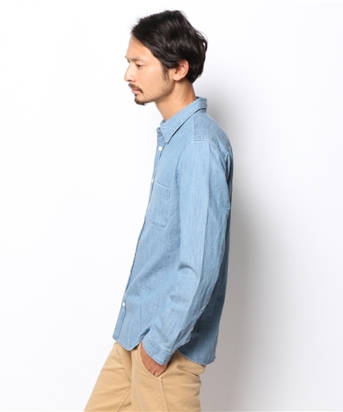 AMERICAN RAG CIE(アメリカンラグシー)の「AMERICAN RAG CIE ライトオンスデニムシャツ 107-AHP-M142-SH069(シャツ/ブラウス・メンズ・サックスブルー/インディゴブルー・1/2/3)」の4枚目の写真