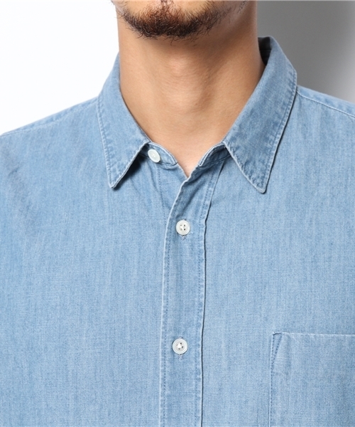 AMERICAN RAG CIE(アメリカンラグシー)の「AMERICAN RAG CIE ライトオンスデニムシャツ 107-AHP-M142-SH069(シャツ/ブラウス・メンズ・サックスブルー/インディゴブルー・1/2/3)」の6枚目の写真