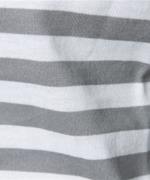 SQUOVAL（スクオーバル）の「スーピマボーダーロングTシャツ（Tシャツ/カットソー・レディース・ライトグレー/グリーン系その他/グレー系その他/ブラック/ネイビー/オレンジ系その他/ホワイト系その他・FREE）」の13枚目の写真