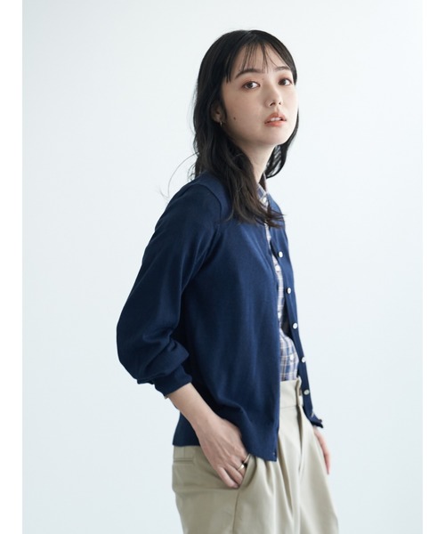 earth music&ecology(アースミュージックアンドエコロジー)の「ガンガンカーディガン(レンチングTMEV) *(カーディガン/ボレロ・レディース・ブラック/杢グレー/レッド/グリーン/ブルー/ネイビー/イエロー/オフホワイト・M/L/S)」の9枚目の写真