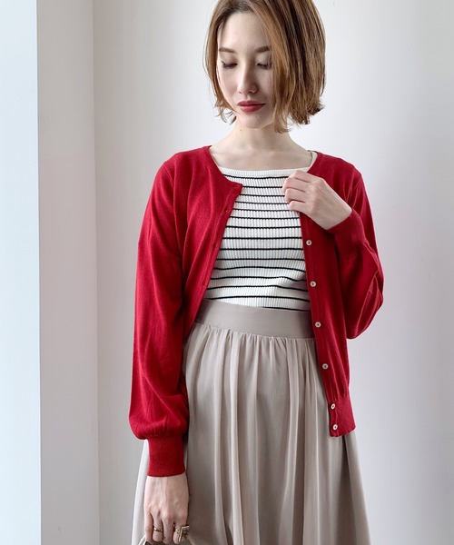 earth music&ecology(アースミュージックアンドエコロジー)の「ガンガンカーディガン(レンチングTMEV) *(カーディガン/ボレロ・レディース・ブラック/杢グレー/レッド/グリーン/ブルー/ネイビー/イエロー/オフホワイト・M/L/S)」の17枚目の写真