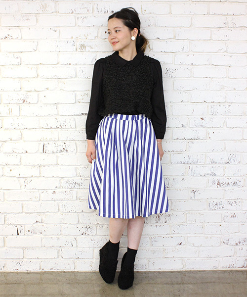 mystic（ミスティック）の「ストライプスカート（スカート・レディース・ブラック/レッド/キャメル/ブルー・ﾌﾘ-）」の11枚目の写真