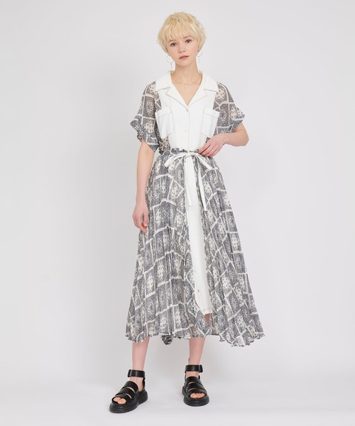 KOH.style（コースタイル）の「レイヤードスカート付デニムペイズリー  