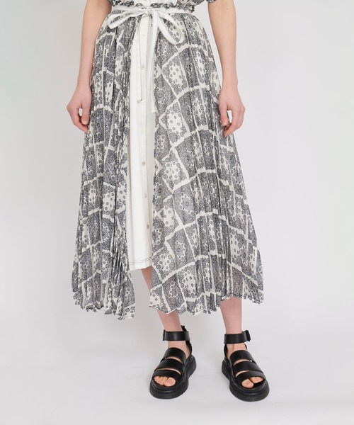 KOH.style（コースタイル）の「レイヤードスカート付デニムペイズリー  