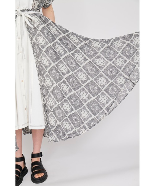 KOH.style（コースタイル）の「レイヤードスカート付デニムペイズリー  