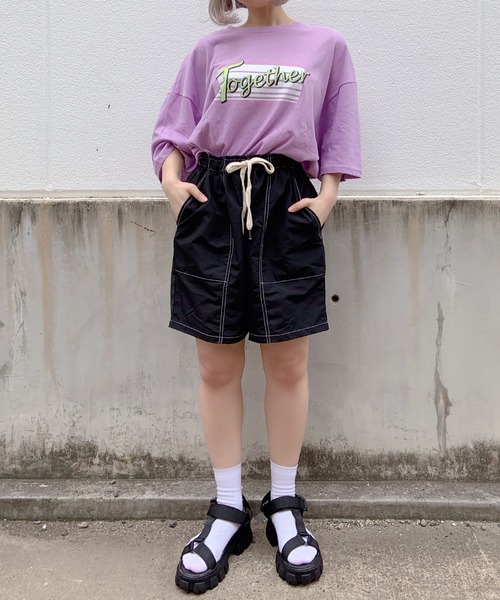 DING(ディング)の「DING/Together Tシャツ(Tシャツ/カットソー・レディース・パープル/ホワイト/スミクロ・FREE)」の7枚目の写真