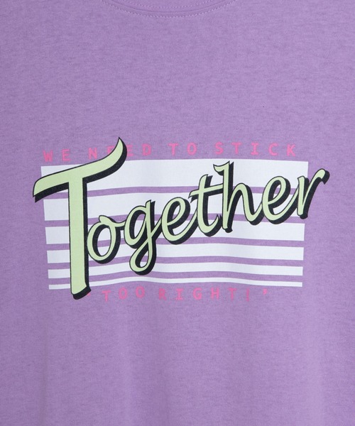 DING(ディング)の「DING/Together Tシャツ(Tシャツ/カットソー・レディース・パープル/ホワイト/スミクロ・FREE)」の5枚目の写真