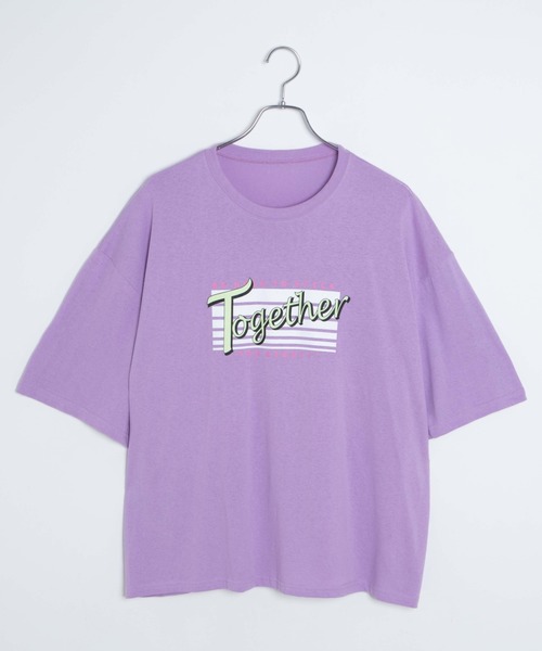 DING(ディング)の「DING/Together Tシャツ(Tシャツ/カットソー・レディース・パープル/ホワイト/スミクロ・FREE)」の14枚目の写真