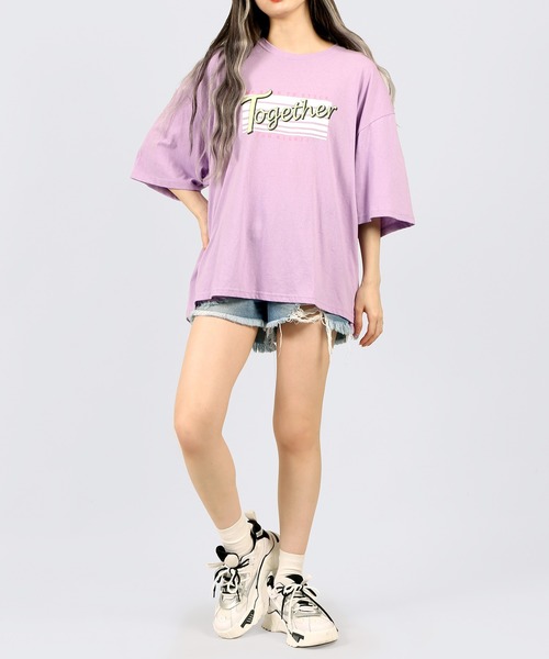 DING(ディング)の「DING/Together Tシャツ(Tシャツ/カットソー・レディース・パープル/ホワイト/スミクロ・FREE)」の20枚目の写真