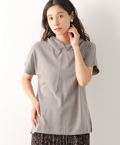 LEPSIM（レプシィム）の「リラックスライトプルパーカー　893678（Tシャツ/カットソー・レディース・ブラック/オフホワイト/カーキ/モカ・MEDIUM/LARGE）」の2枚目の写真