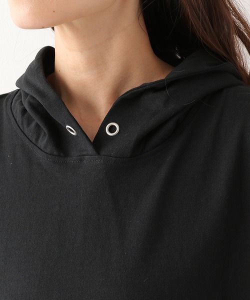 LEPSIM（レプシィム）の「リラックスライトプルパーカー　893678（Tシャツ/カットソー・レディース・ブラック/オフホワイト/カーキ/モカ・MEDIUM/LARGE）」の5枚目の写真