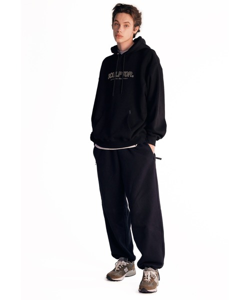SCULPTOR スカルプター パーカー ブラック SCULPTOR（スカルプター）の「3D EMBROIDERY LOGO HOODIE/3Dエン