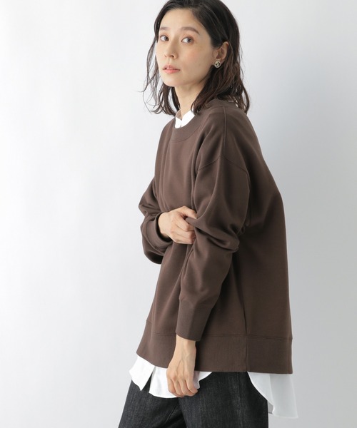 LEPSIM（レプシィム）の「パウダリーカラープルオーバー　896510（スウェット・レディース・ブラウン/カーキ/オレンジ/ブルー/ダークグレー/ボルドー/キャメル/グレイッシュベージュ・FREE）」の3枚目の写真