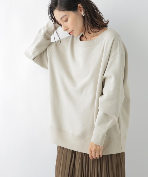 LEPSIM（レプシィム）の「パウダリーカラープルオーバー　896510（スウェット・レディース・ブラウン/カーキ/オレンジ/ブルー/ダークグレー/ボルドー/キャメル/グレイッシュベージュ・FREE）」の4枚目の写真
