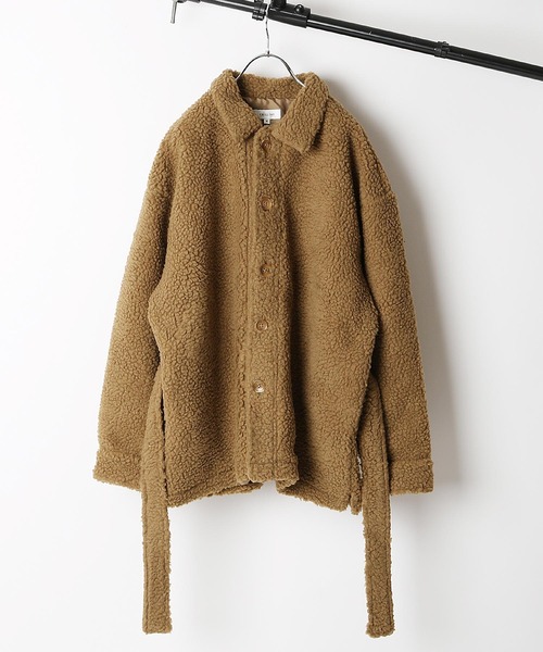 Chillfar（チルファー）の「襟付きボアジャケット（ブルゾン・レディース・ブラック/ベージュ/パープル/ブラウン/グリーン/アイボリー/ブルーグレー/キャメル・MEDIUM/LARGE）」の9枚目の写真