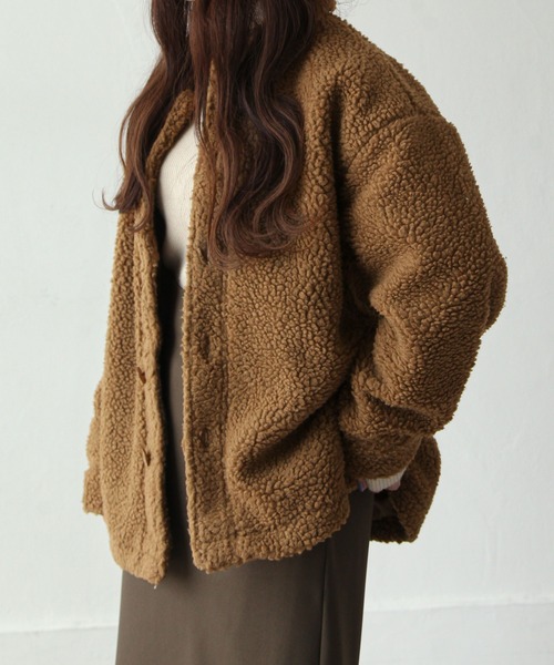 Chillfar（チルファー）の「襟付きボアジャケット（ブルゾン