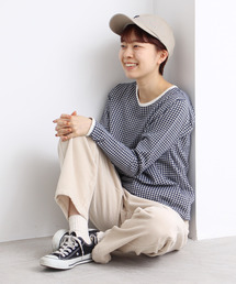 PAR ICI（パーリッシィ）の「ギンガムジャガード クルーネック長袖カットソー（Tシャツ/カットソー）」