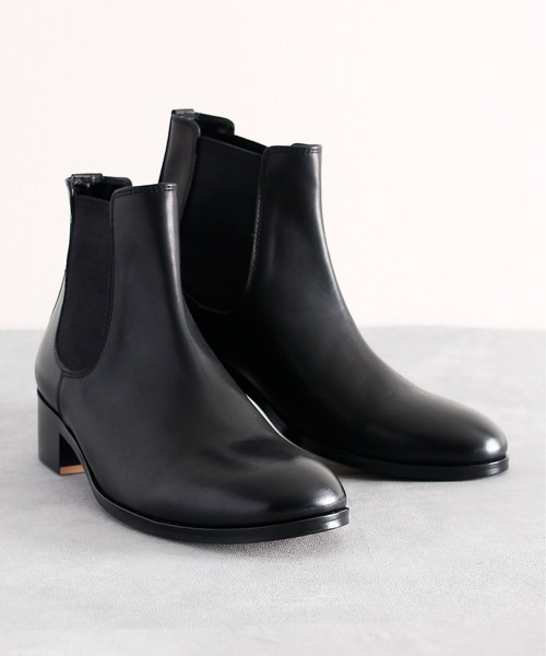 PADRONE 黒革靴 ブーツ PADRONE ブーツ パドローネ / SIDE ZIP BOOTS 「RAUL」 サイド