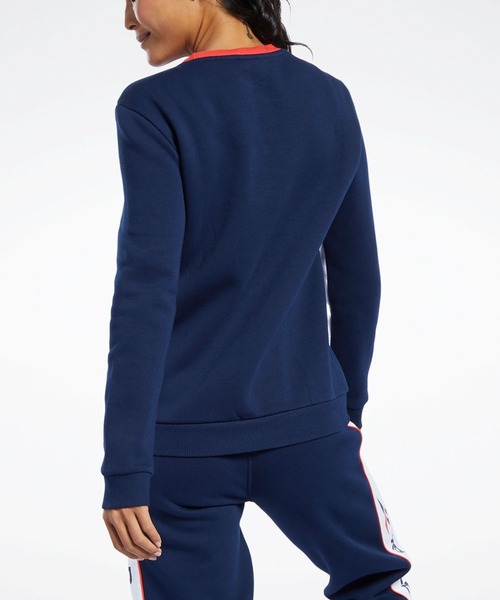 Reebok(リーボック)の「クラシックス リニア フリース クルー スウェットシャツ / Classics Linear Fleece Crew Sweatshirt (スウェット・レディース・ライトグレー/ネイビー・SMALL/LARGE/MEDIUM/X-LARGE)」の9枚目の写真