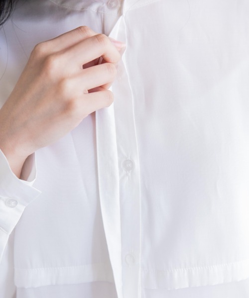 Mysa&Liina（ミーサリーナ）の「ヨークフラップブラウス（シャツ/ブラウス・レディース・ブラック/オフホワイト/ブルー/グリーン・M）」の17枚目の写真