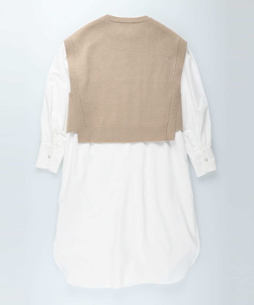 HONEYSUCKLE ROSE（ハニーサックルローズ）の「【HONEYSUCKLE ROSE】シャツワンピレイヤード（シャツワンピース・レディース・ベージュ/オフホワイト・M/L）」の16枚目の写真