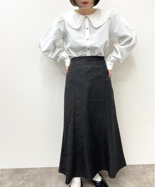 apres jour mignon（アプレジュールミニョン）の「ジャガードマーメイドスカート【ZOZOTOWN限定アイテム】（スカート・レディース・グレー/ブラック/ライトベージュ・フリー/X-LARGE）」の12枚目の写真