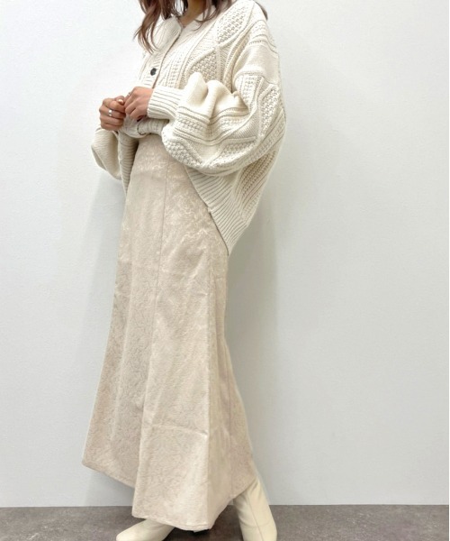 apres jour mignon（アプレジュールミニョン）の「ジャガードマーメイドスカート【ZOZOTOWN限定アイテム】（スカート・レディース・グレー/ブラック/ライトベージュ・フリー/X-LARGE）」の5枚目の写真