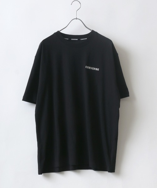 CONVERSE(コンバース)の「CONVERSE コンバース ワンポイント刺繍 無地半袖Tシャツ ビッグシルエット 大きいサイズ(Tシャツ/カットソー・メンズ・ホワイト/ブラック/ネイビー/グレー/レッド/オリーブ/ベージュ/チャコールグレー・2L/3L/4L/5L)」の4枚目の写真