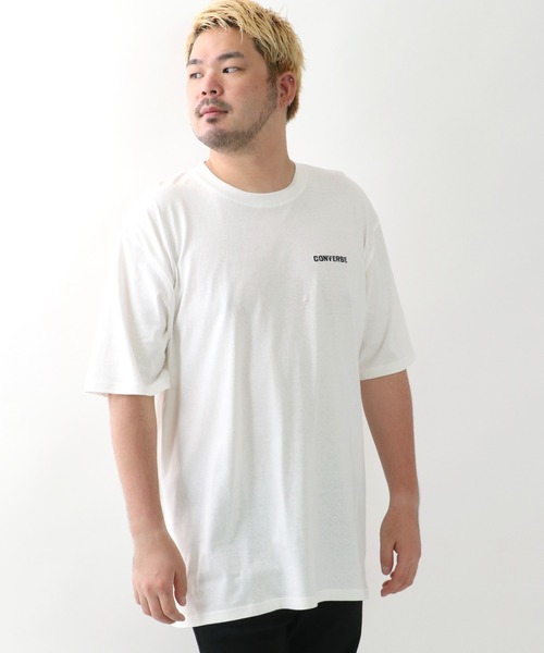 CONVERSE(コンバース)の「CONVERSE コンバース ワンポイント刺繍 無地半袖Tシャツ ビッグシルエット 大きいサイズ(Tシャツ/カットソー・メンズ・ホワイト/ブラック/ネイビー/グレー/レッド/オリーブ/ベージュ/チャコールグレー・2L/3L/4L/5L)」の13枚目の写真