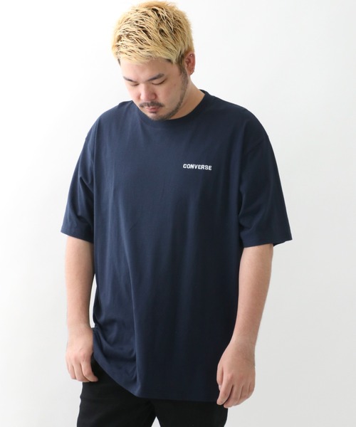 CONVERSE(コンバース)の「CONVERSE コンバース ワンポイント刺繍 無地半袖Tシャツ ビッグシルエット 大きいサイズ(Tシャツ/カットソー・メンズ・ホワイト/ブラック/ネイビー/グレー/レッド/オリーブ/ベージュ/チャコールグレー・2L/3L/4L/5L)」の11枚目の写真