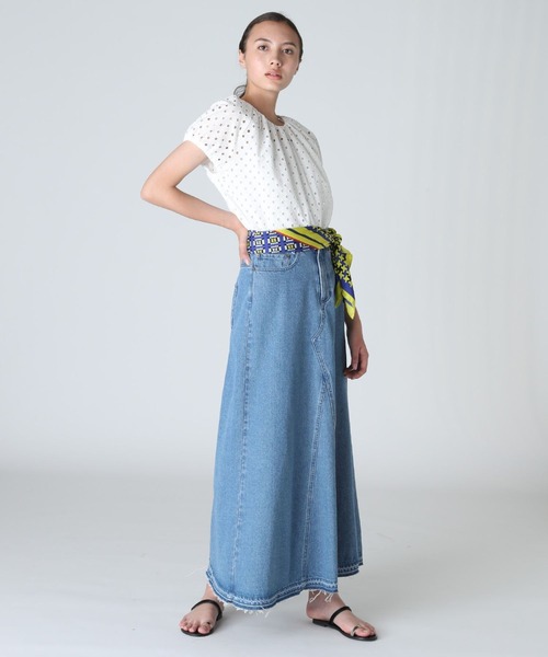 Maison de Beige（メゾンドベージュ）の「《Maison de Beige》コットンレースブラウス（シャツ/ブラウス・レディース・オフホワイト/グレイッシュブルー/カーキ・9号/7号/11号）」の8枚目の写真