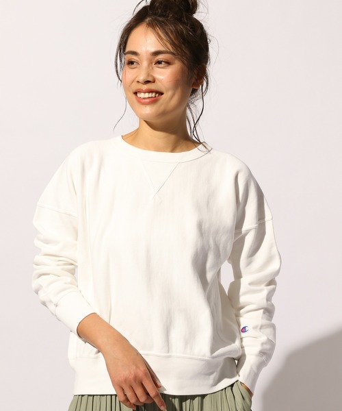 Champion（チャンピオン）の「【Champion(チャンピオン）】クルーネックプルオーバー（Tシャツ/カットソー・レディース・ホワイト/ライトグレー/ブラック・MEDIUM）」の3枚目の写真